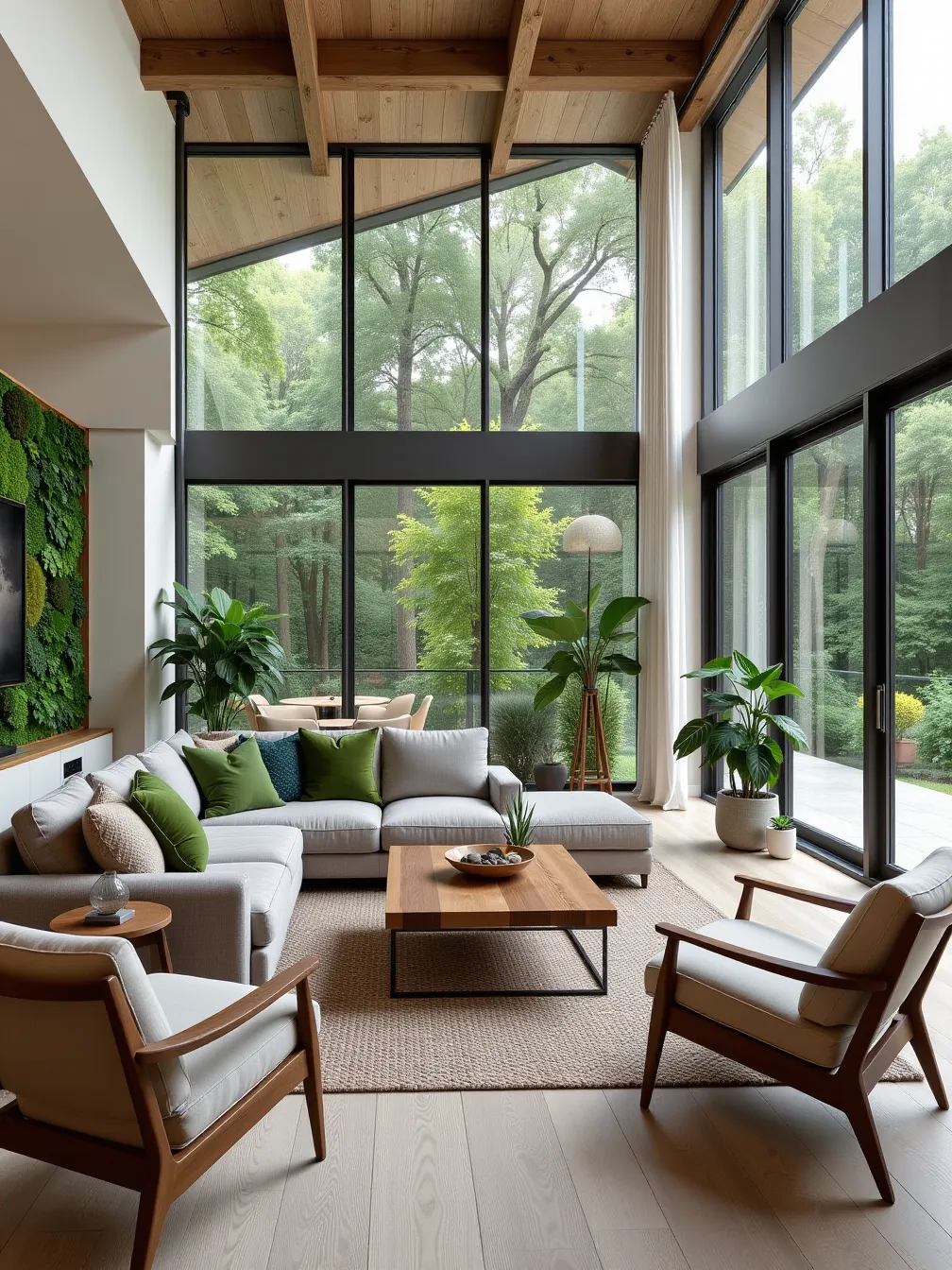 Modern Living Room with Nature Elements